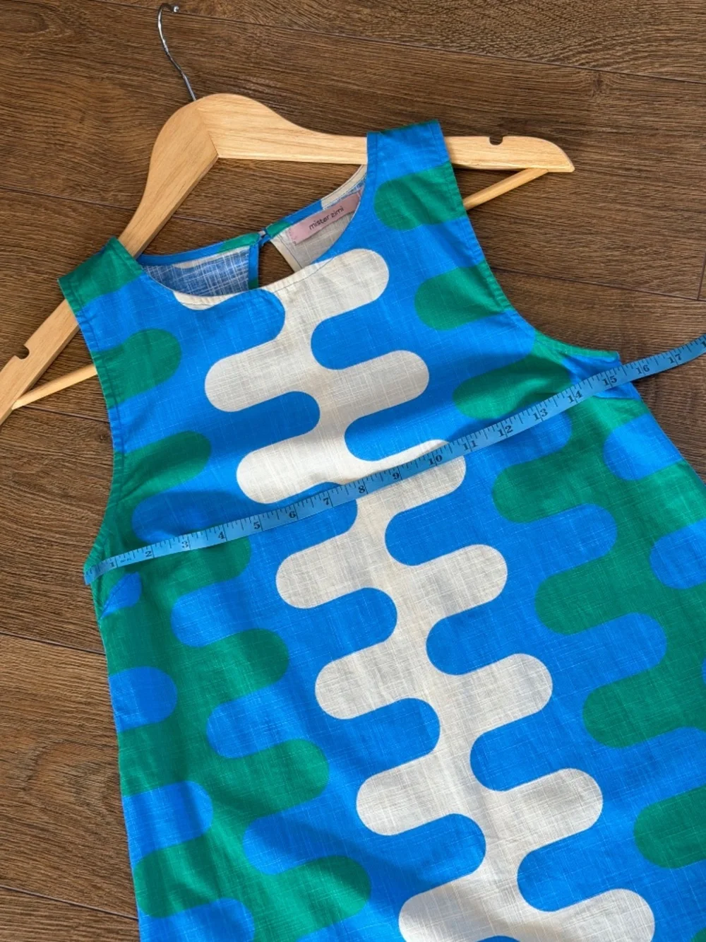 Mr Zimi Margot Mini Dress In Kyma Australian Brand Cotton Vibrant Print Blue